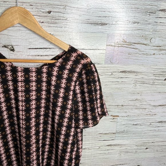 J crew blouse tee shirt top pink black size 6 - Picture 3 of 8